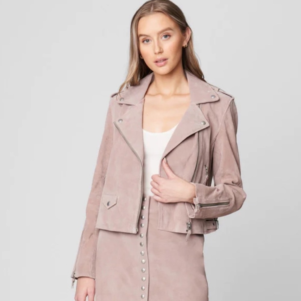 Blank NYC Suede Leather Moto Biker Jacket, NWT